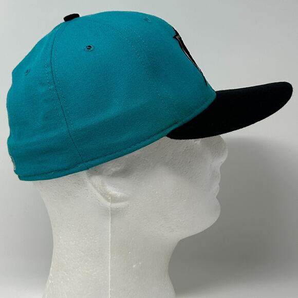 Vintage 90s Florida Marlins Hat Baseball Cap Fitted 7 1/8 Green New Era USA Made - Picture 11 of 14